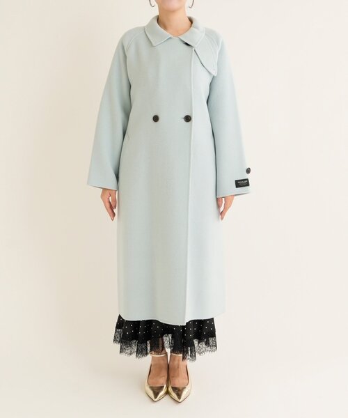 La boutique BonBon（ラブティックボンボン）の「ダブルフェイスロングコート（その他アウター・レディース・チャコールグレー/サックスブルー・FREE）」の22枚目の写真