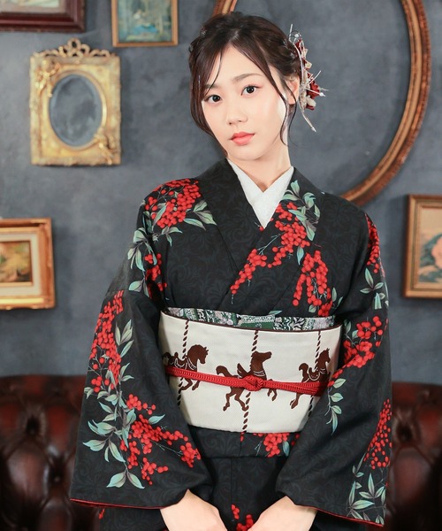 レディース 洗える着物 単品 袷着物 2026-27 新作 S/M/L/LL サイズ