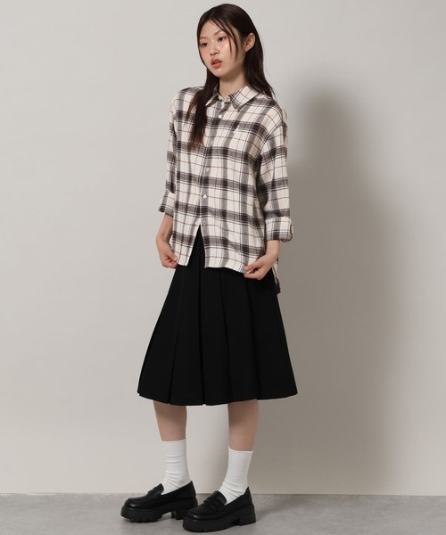 ALAND(エーランド)の「【UNISEX】ALAND/チェックビエラシャツ(シャツ/ブラウス・レディース・オフホワイト/ブラック/ブラウン・SMALL/LARGE)」の5枚目の写真
