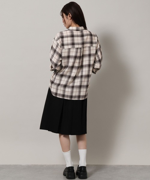 ALAND(エーランド)の「【UNISEX】ALAND/チェックビエラシャツ(シャツ/ブラウス・レディース・オフホワイト/ブラック/ブラウン・SMALL/LARGE)」の6枚目の写真