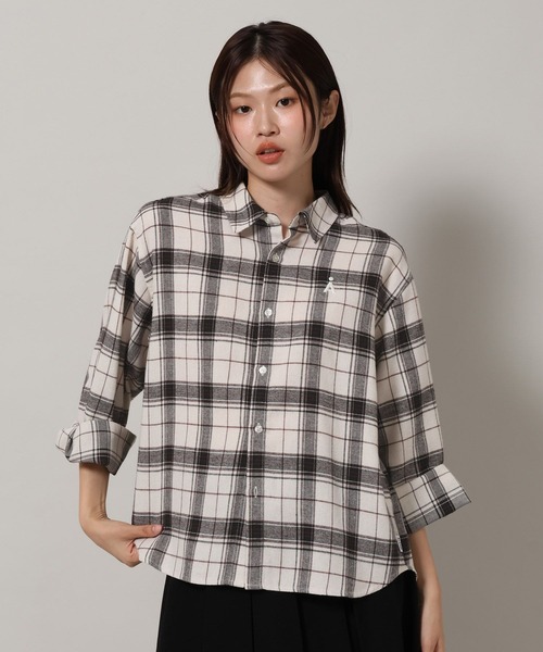 ALAND(エーランド)の「【UNISEX】ALAND/チェックビエラシャツ(シャツ/ブラウス・レディース・オフホワイト/ブラック/ブラウン・SMALL/LARGE)」の7枚目の写真