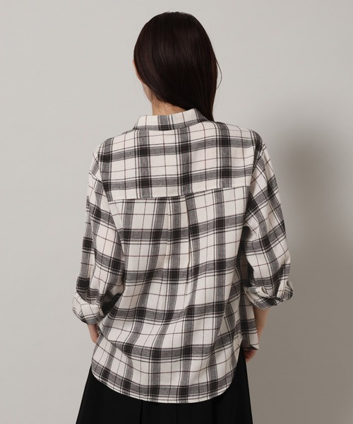 ALAND(エーランド)の「【UNISEX】ALAND/チェックビエラシャツ(シャツ/ブラウス・レディース・オフホワイト/ブラック/ブラウン・SMALL/LARGE)」の9枚目の写真
