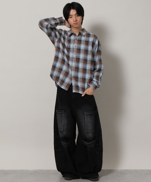 ALAND(エーランド)の「【UNISEX】ALAND/チェックビエラシャツ(シャツ/ブラウス・レディース・オフホワイト/ブラック/ブラウン・SMALL/LARGE)」の10枚目の写真