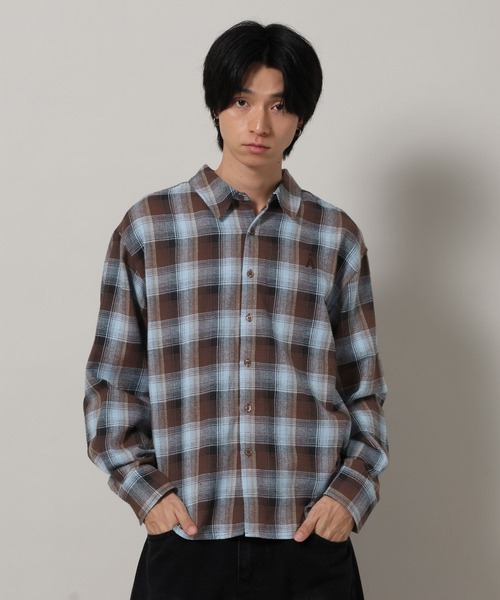 ALAND(エーランド)の「【UNISEX】ALAND/チェックビエラシャツ(シャツ/ブラウス・レディース・オフホワイト/ブラック/ブラウン・SMALL/LARGE)」の13枚目の写真