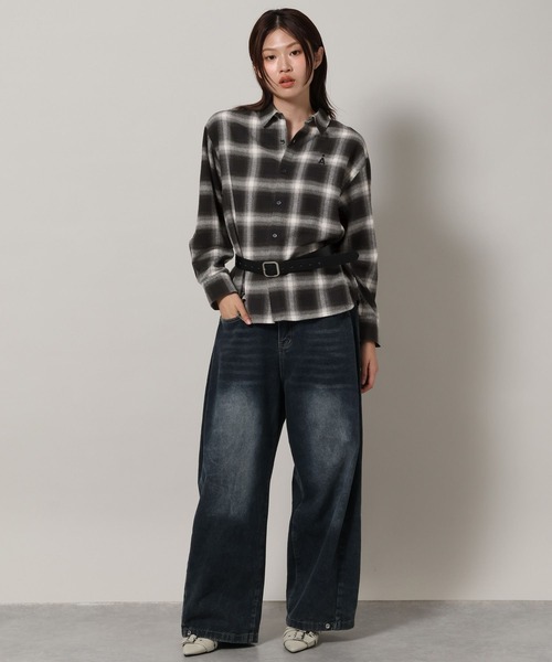 ALAND(エーランド)の「【UNISEX】ALAND/チェックビエラシャツ(シャツ/ブラウス・レディース・オフホワイト/ブラック/ブラウン・SMALL/LARGE)」の17枚目の写真