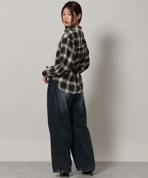 ALAND(エーランド)の「【UNISEX】ALAND/チェックビエラシャツ(シャツ/ブラウス・レディース・オフホワイト/ブラック/ブラウン・SMALL/LARGE)」の19枚目の写真