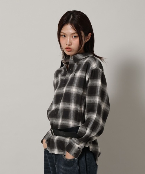 ALAND(エーランド)の「【UNISEX】ALAND/チェックビエラシャツ(シャツ/ブラウス・レディース・オフホワイト/ブラック/ブラウン・SMALL/LARGE)」の21枚目の写真