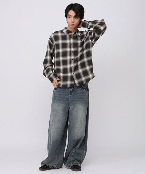 ALAND(エーランド)の「【UNISEX】ALAND/チェックビエラシャツ(シャツ/ブラウス・レディース・オフホワイト/ブラック/ブラウン・SMALL/LARGE)」の22枚目の写真
