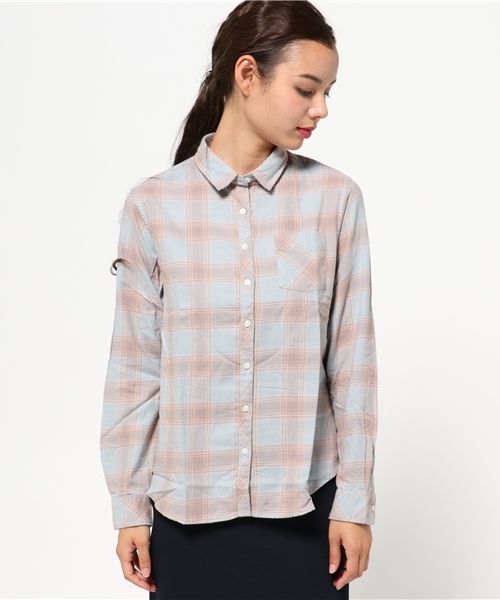 earth music&ecology（アースミュージックアンドエコロジー）の「【2016Autumn】フワフワネルチェックシャツ（シャツ/ブラウス・レディース・イエロー/ネイビー/アイボリー/サックスブルー/レッド/ピンク・MEDIUM/SMALL/S）」の7枚目の写真