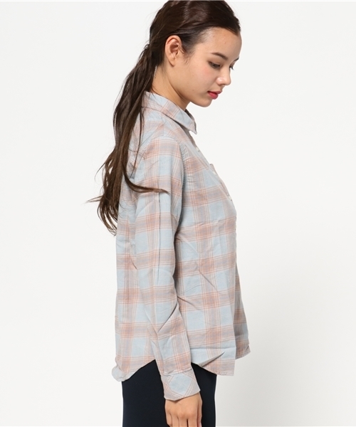 earth music&ecology（アースミュージックアンドエコロジー）の「【2016Autumn】フワフワネルチェックシャツ（シャツ/ブラウス・レディース・イエロー/ネイビー/アイボリー/サックスブルー/レッド/ピンク・MEDIUM/SMALL/S）」の8枚目の写真