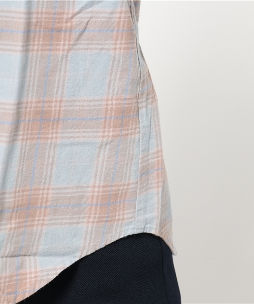 earth music&ecology（アースミュージックアンドエコロジー）の「【2016Autumn】フワフワネルチェックシャツ（シャツ/ブラウス・レディース・イエロー/ネイビー/アイボリー/サックスブルー/レッド/ピンク・MEDIUM/SMALL/S）」の12枚目の写真