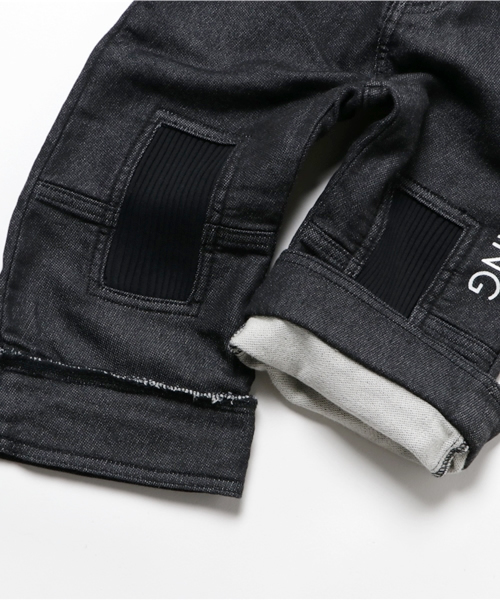 CHUBBYGANG（チャビーギャング）の「ニットデニムデザイン9分丈ワイドパンツ（デニムパンツ・キッズ・ブラック・110/130/150/140/160/100）」の7枚目の写真