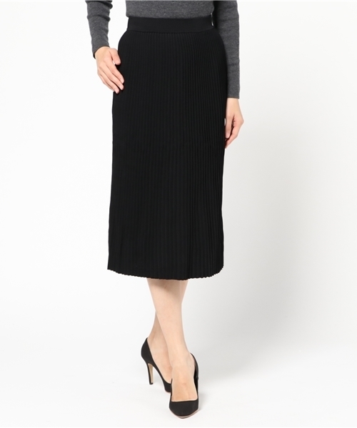 SLY（スライ）の「KNIT PLEATS LONG SK（スカート・レディース・ブラウン/ブラック・2/1）」の10枚目の写真