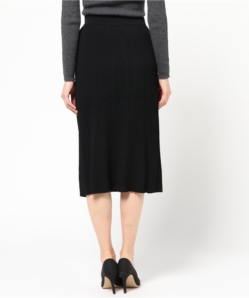 SLY（スライ）の「KNIT PLEATS LONG SK（スカート・レディース・ブラウン/ブラック・2/1）」の6枚目の写真