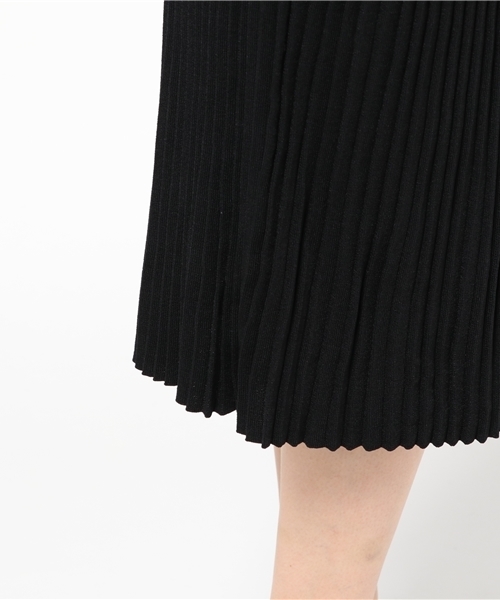 SLY（スライ）の「KNIT PLEATS LONG SK（スカート・レディース・ブラウン/ブラック・2/1）」の8枚目の写真