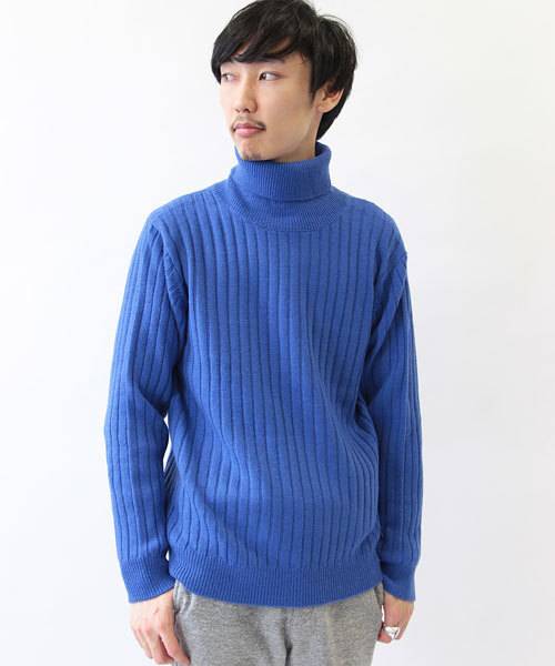 FREDY&GLOSTER(フレディアンドグロスター)の「【FINEBOYS掲載】6 × 2 リブタートルネックニット(ニット/セーター・メンズ・グレー/ブルー/ブラック・L/M)」の1枚目の写真