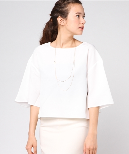 Honeys（ハニーズ）の「フレア袖ブラウス（シャツ/ブラウス・レディース・ホワイト系その他/オフホワイト/ブラック/サックスブルー/ブルー系その他・L/M）」の2枚目の写真