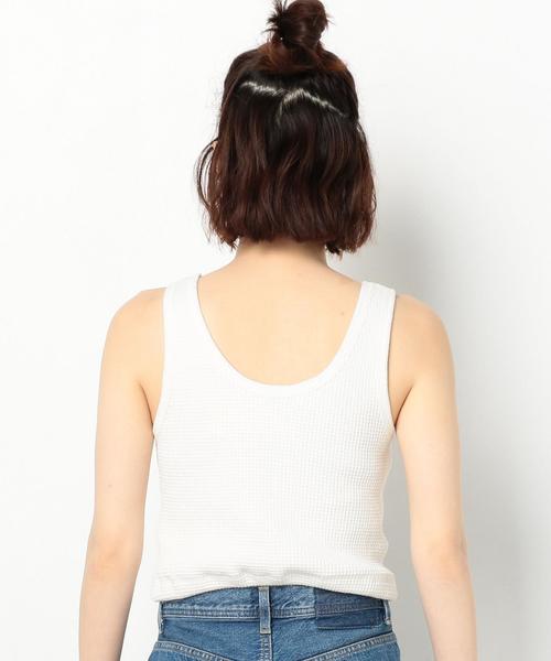Another Edition（アナザーエディション）の「ワッフルショートタンクトップ ◆（タンクトップ・レディース・ホワイト/ライトブルー・FREE）」の15枚目の写真