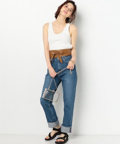 Another Edition（アナザーエディション）の「ワッフルショートタンクトップ ◆（タンクトップ・レディース・ホワイト/ライトブルー・FREE）」の10枚目の写真