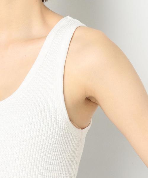 Another Edition（アナザーエディション）の「ワッフルショートタンクトップ ◆（タンクトップ・レディース・ホワイト/ライトブルー・FREE）」の12枚目の写真