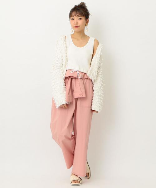 Another Edition（アナザーエディション）の「ワッフルショートタンクトップ ◆（タンクトップ・レディース・ホワイト/ライトブルー・FREE）」の8枚目の写真