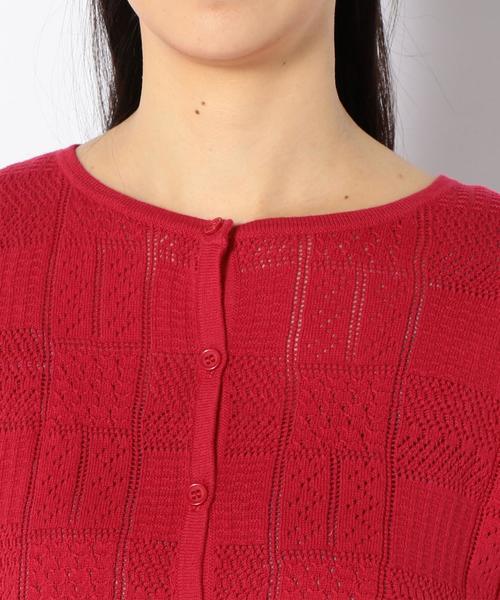 Khaju（カージュ）の「Khaju:ショートスリーブカーディガン（カーディガン/ボレロ・レディース・ホワイト/レッド系その他/ブラック・ONE SIZE）」の6枚目の写真