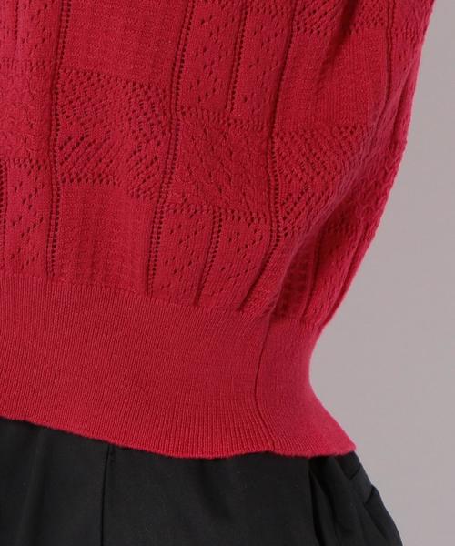 Khaju（カージュ）の「Khaju:ショートスリーブカーディガン（カーディガン/ボレロ・レディース・ホワイト/レッド系その他/ブラック・ONE SIZE）」の13枚目の写真