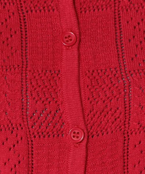 Khaju（カージュ）の「Khaju:ショートスリーブカーディガン（カーディガン/ボレロ・レディース・ホワイト/レッド系その他/ブラック・ONE SIZE）」の15枚目の写真