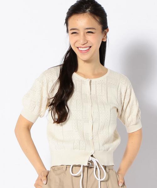 Khaju（カージュ）の「Khaju:ショートスリーブカーディガン（カーディガン/ボレロ・レディース・ホワイト/レッド系その他/ブラック・ONE SIZE）」の16枚目の写真