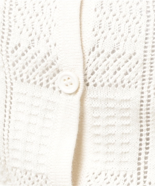 Khaju（カージュ）の「Khaju:ショートスリーブカーディガン（カーディガン/ボレロ・レディース・ホワイト/レッド系その他/ブラック・ONE SIZE）」の9枚目の写真