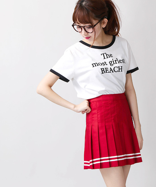 WEGO（ウィゴー）の「WEGO/無地プリーツミニスカート（スカート・レディース・ブラック/レッド/ホワイト/ネイビー/ホワイト系その他/ブラック系その他/ライム/ライトパープル/ピンク系その他/ブルー/ライトイエロー/サックスブルー/ライトピンク/ブルー系その他/レッド系その他/パープル系その他/ピンク・FREE）」の17枚目の写真