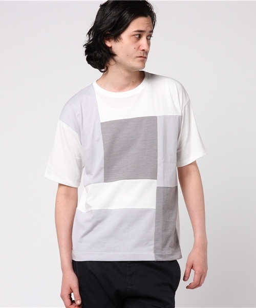 WEGO(ウィゴー)の「WEGO/ミックスパネルカットソー(Tシャツ/カットソー・メンズ・サックスブルー/ネイビー/ホワイト/マスタード/グレー/ワイン/ダークグリーン・LARGE/MEDIUM)」の17枚目の写真