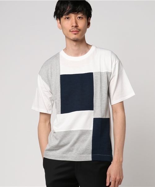 WEGO(ウィゴー)の「WEGO/ミックスパネルカットソー(Tシャツ/カットソー・メンズ・サックスブルー/ネイビー/ホワイト/マスタード/グレー/ワイン/ダークグリーン・LARGE/MEDIUM)」の18枚目の写真