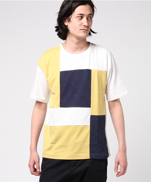 WEGO(ウィゴー)の「WEGO/ミックスパネルカットソー(Tシャツ/カットソー・メンズ・サックスブルー/ネイビー/ホワイト/マスタード/グレー/ワイン/ダークグリーン・LARGE/MEDIUM)」の20枚目の写真