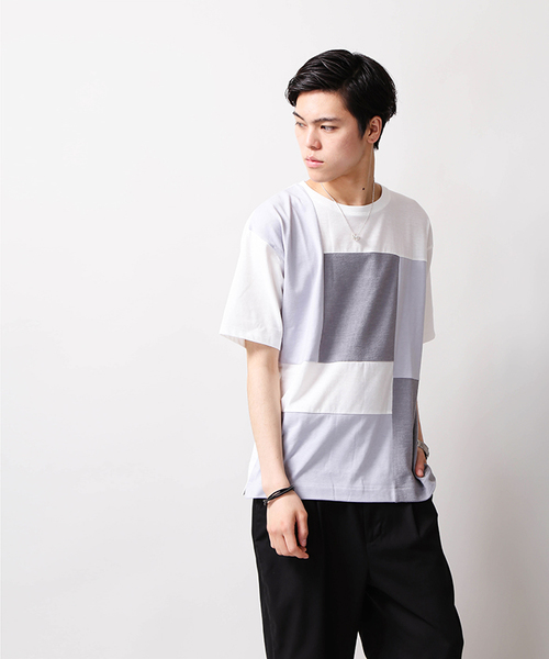 WEGO(ウィゴー)の「WEGO/ミックスパネルカットソー(Tシャツ/カットソー・メンズ・サックスブルー/ネイビー/ホワイト/マスタード/グレー/ワイン/ダークグリーン・LARGE/MEDIUM)」の16枚目の写真