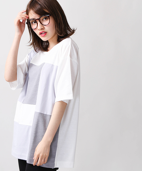 WEGO(ウィゴー)の「WEGO/ミックスパネルカットソー(Tシャツ/カットソー・メンズ・サックスブルー/ネイビー/ホワイト/マスタード/グレー/ワイン/ダークグリーン・LARGE/MEDIUM)」の14枚目の写真