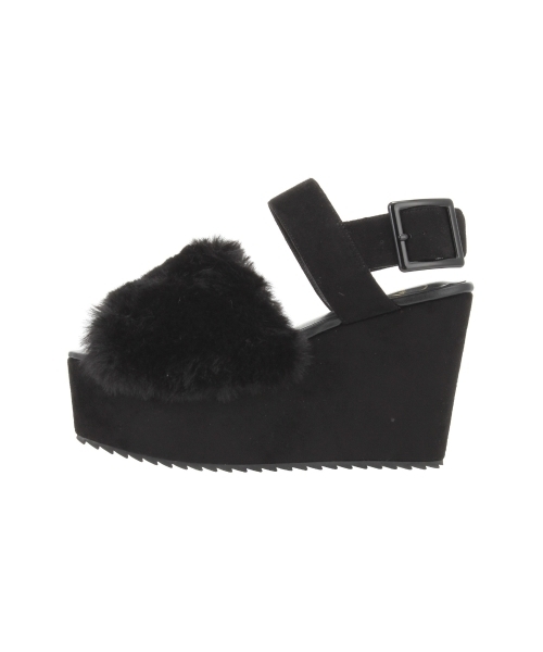 merry jenny（メリージェニー）の「エコｆｕｒ厚底サンダル（その他シューズ・レディース・パープル/パープル系その他2/ブラック/ベージュ・MEDIUM/SMALL/LARGE）」の2枚目の写真