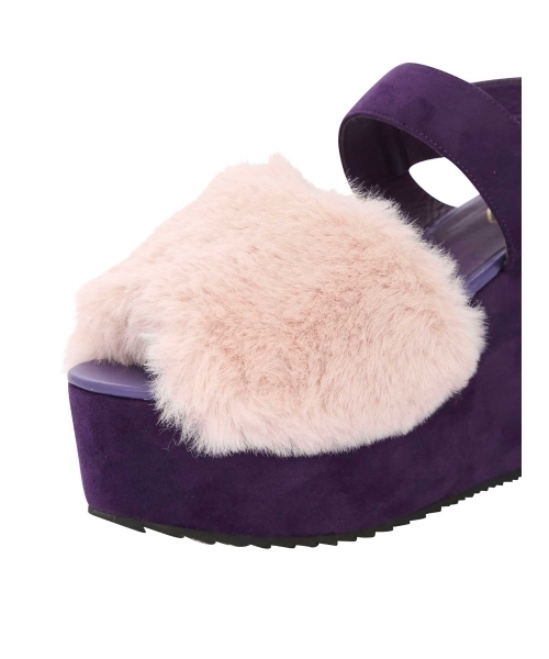 merry jenny（メリージェニー）の「エコｆｕｒ厚底サンダル（その他シューズ・レディース・パープル/パープル系その他2/ブラック/ベージュ・MEDIUM/SMALL/LARGE）」の8枚目の写真