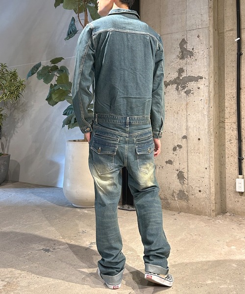 セール】デニム カバーオール オールインワン ツナギ ワーク