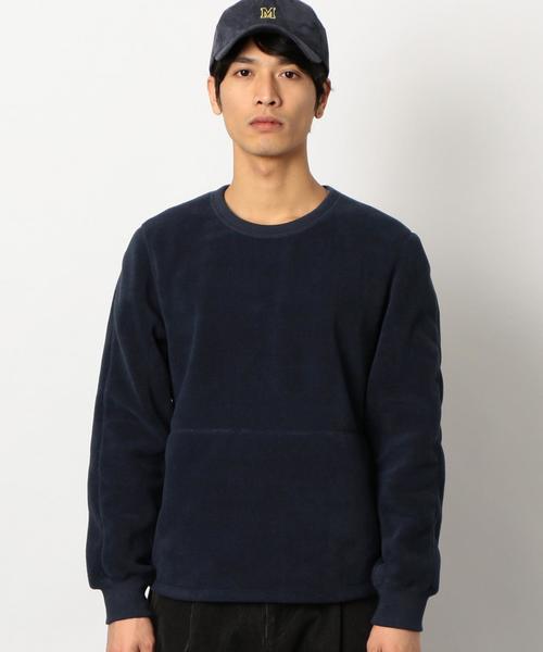 green label relaxing（グリーンレーベルリラクシング）の「STポーラテック クルーネック フリース ◆（スウェット・メンズ・ネイビー/ナチュラル・LARGE/MEDIUM/SMALL）」の4枚目の写真