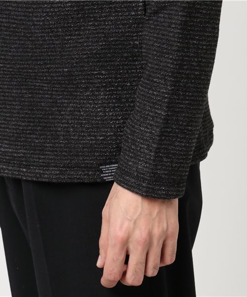 ボーダーブークレフリースフェイクVネックTシャツカットソー ボーダーブークレフリースフェイクVネックTシャツカットソー