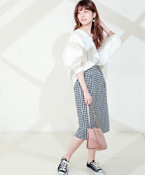 natural couture（ナチュラルクチュール）の「袖口ゴムドルマンスキッパー（シャツ/ブラウス・レディース・カーキ/アイボリー/その他・FREE）」の6枚目の写真