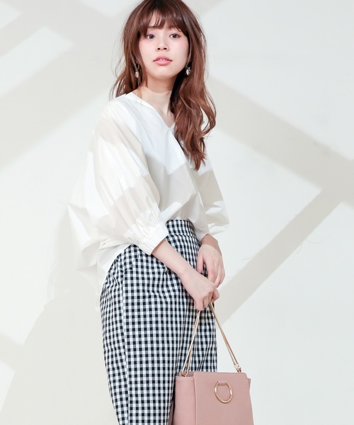 natural couture（ナチュラルクチュール）の「袖口ゴムドルマンスキッパー（シャツ/ブラウス・レディース・カーキ/アイボリー/その他・FREE）」の11枚目の写真