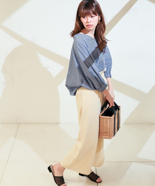 natural couture（ナチュラルクチュール）の「袖口ゴムドルマンスキッパー（シャツ/ブラウス・レディース・カーキ/アイボリー/その他・FREE）」の10枚目の写真