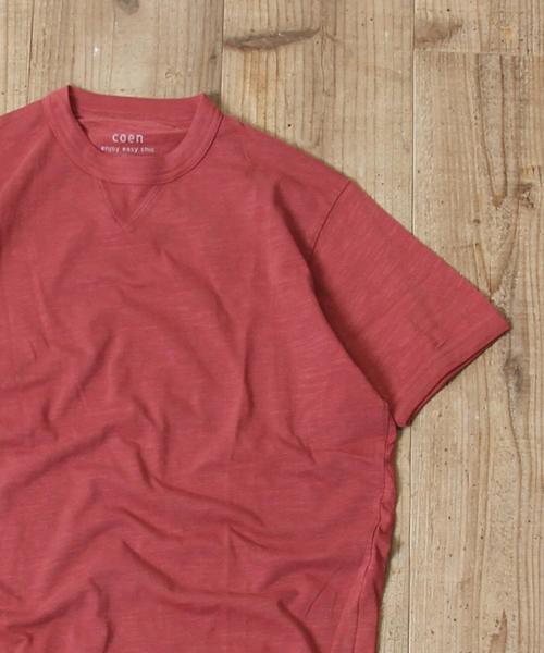 coen（コーエン）の「ガゼットスラブオーバーダイTシャツ（Tシャツ/カットソー・メンズ・オリーブ/ネイビー/グレー/ホワイト/レッド・X-LARGE/MEDIUM/SMALL/LARGE）」の5枚目の写真