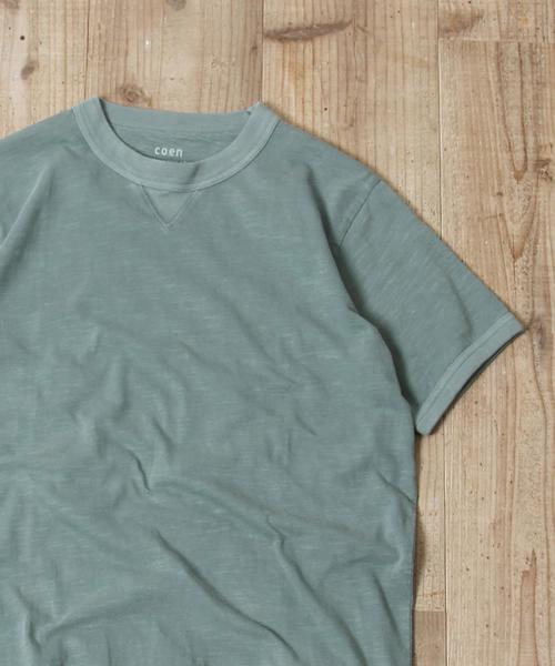 coen（コーエン）の「ガゼットスラブオーバーダイTシャツ（Tシャツ/カットソー・メンズ・オリーブ/ネイビー/グレー/ホワイト/レッド・X-LARGE/MEDIUM/SMALL/LARGE）」の4枚目の写真