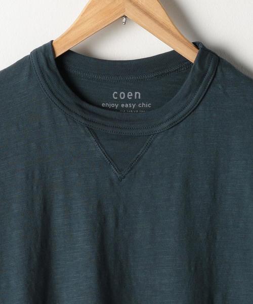 coen（コーエン）の「ガゼットスラブオーバーダイTシャツ（Tシャツ/カットソー・メンズ・オリーブ/ネイビー/グレー/ホワイト/レッド・X-LARGE/MEDIUM/SMALL/LARGE）」の9枚目の写真