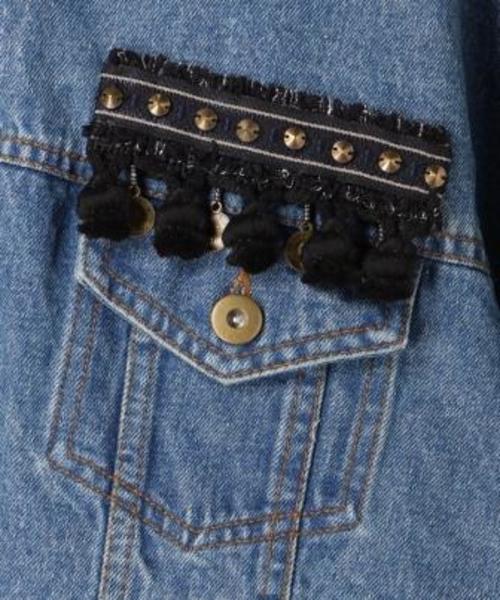 Editt by YECCA VECCA（エディットバイイェッカヴェッカ）の「コインフリンジ×スタッズジャケット②（ブルゾン・レディース・インディゴブルー・FREE）」の9枚目の写真