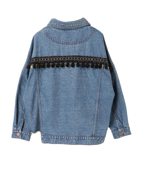 Editt by YECCA VECCA（エディットバイイェッカヴェッカ）の「コインフリンジ×スタッズジャケット②（ブルゾン・レディース・インディゴブルー・FREE）」の4枚目の写真