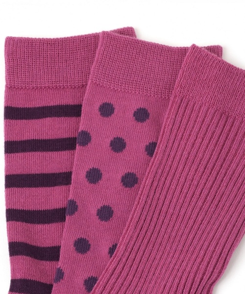 niko and...（ニコアンド）の「オリジナルボーダードット3セットソックス（ソックス/靴下・レディース・ホワイト/パープル/マスタード・FREE）」の8枚目の写真